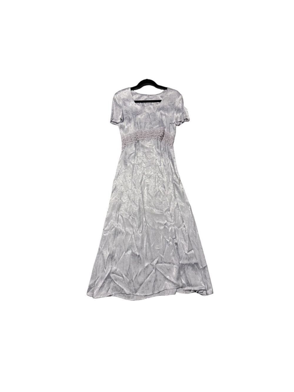 Vintage Ice blue satiny dress. Maxi . The brand is Jodie California USA Sz 6 - Picture 1 of 11